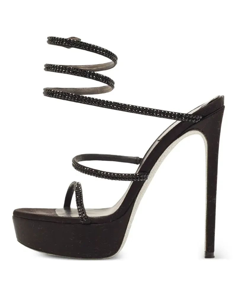 René Caovilla Cleo Sandalen mit Kristallen - Schwarz Schwarz
