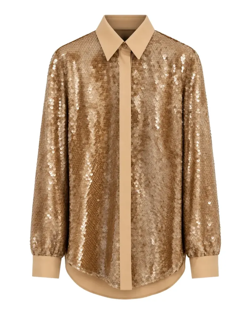 Alberta Ferretti sequin-embellished long-sleeve shirt - Gold Gold