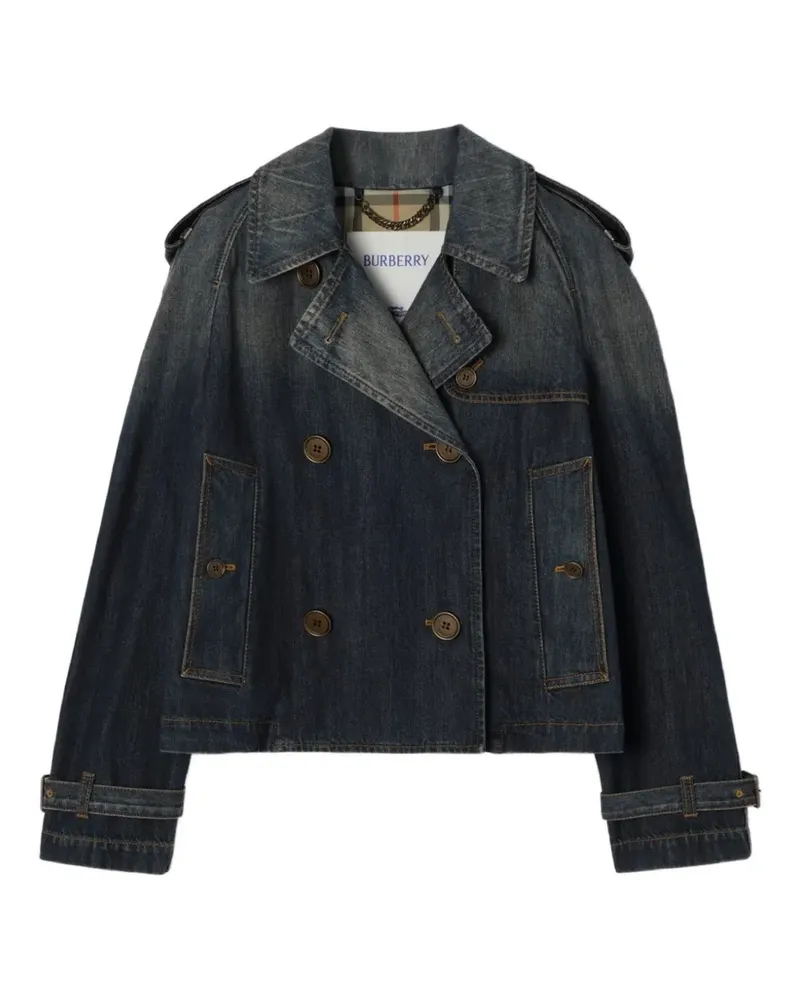 Burberry Doppelreihige Cropped-Jacke - Blau Blau