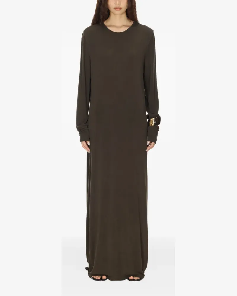 Uma Wang DEA Maxikleid mit Schleifenverschluss - Braun Braun