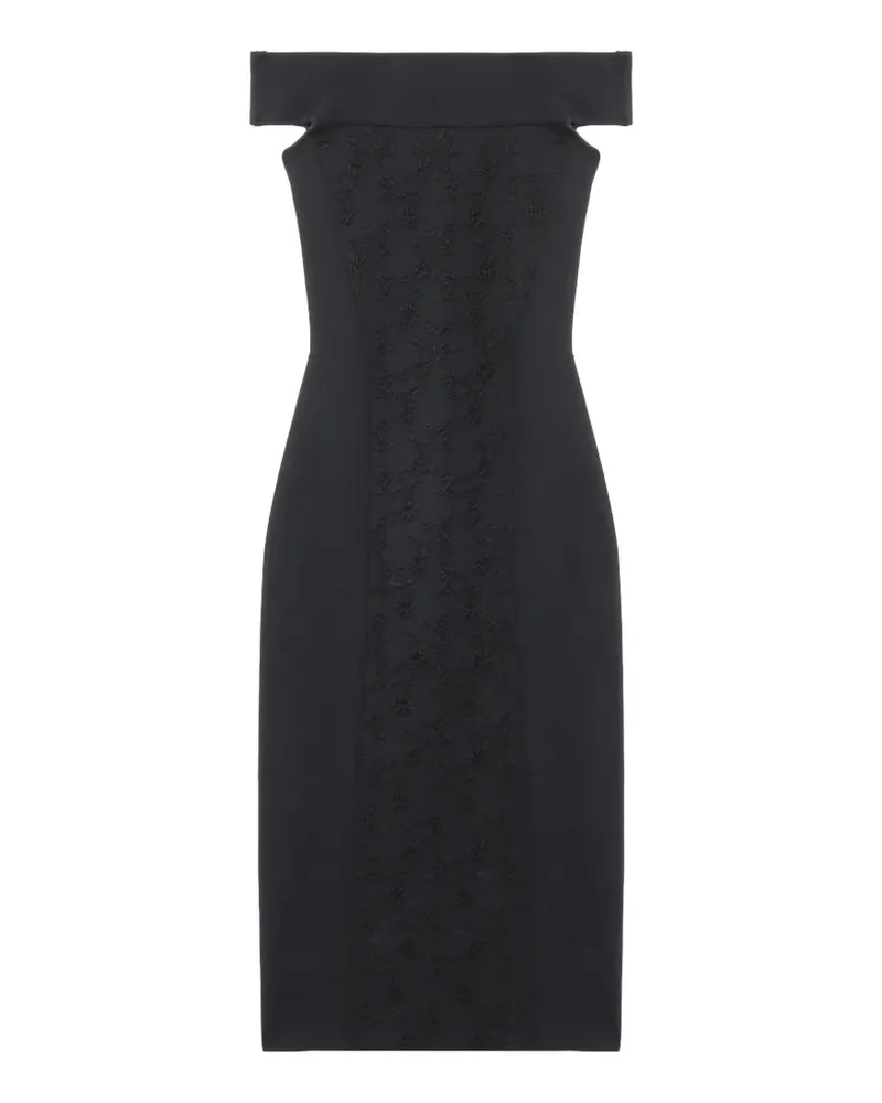 Alexander McQueen floral-jacquard pencil midi dress - Schwarz Schwarz