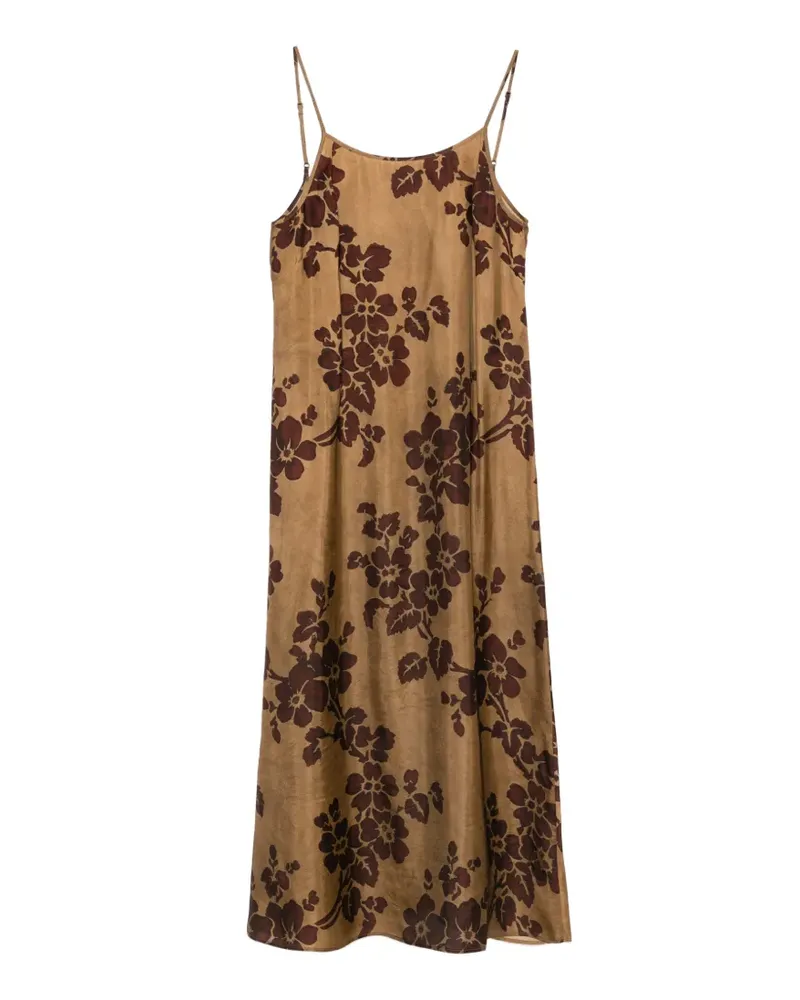 Uma Wang Anaya Minikleid mit Blumenprint - Braun Braun