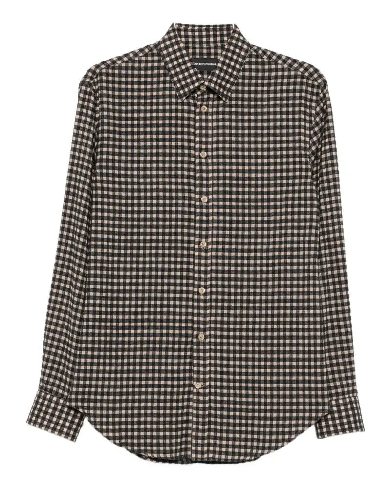 Emporio Armani gingham-check long-sleeve shirt - Schwarz Schwarz