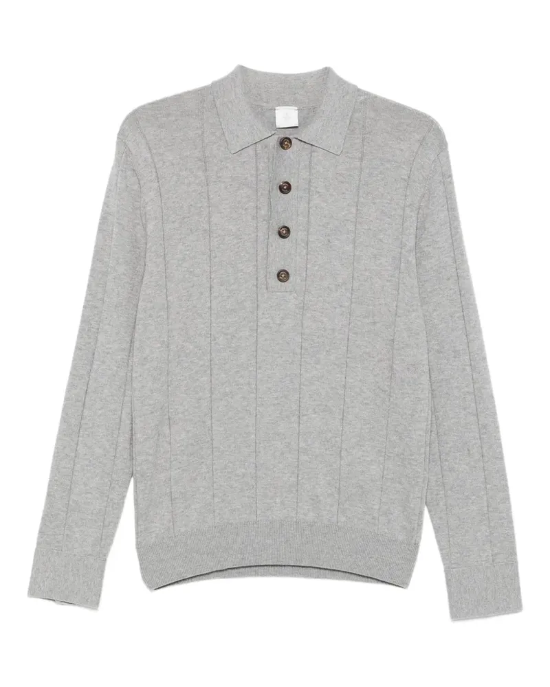 Eleventy Geripptes Poloshirt - Grau Grau