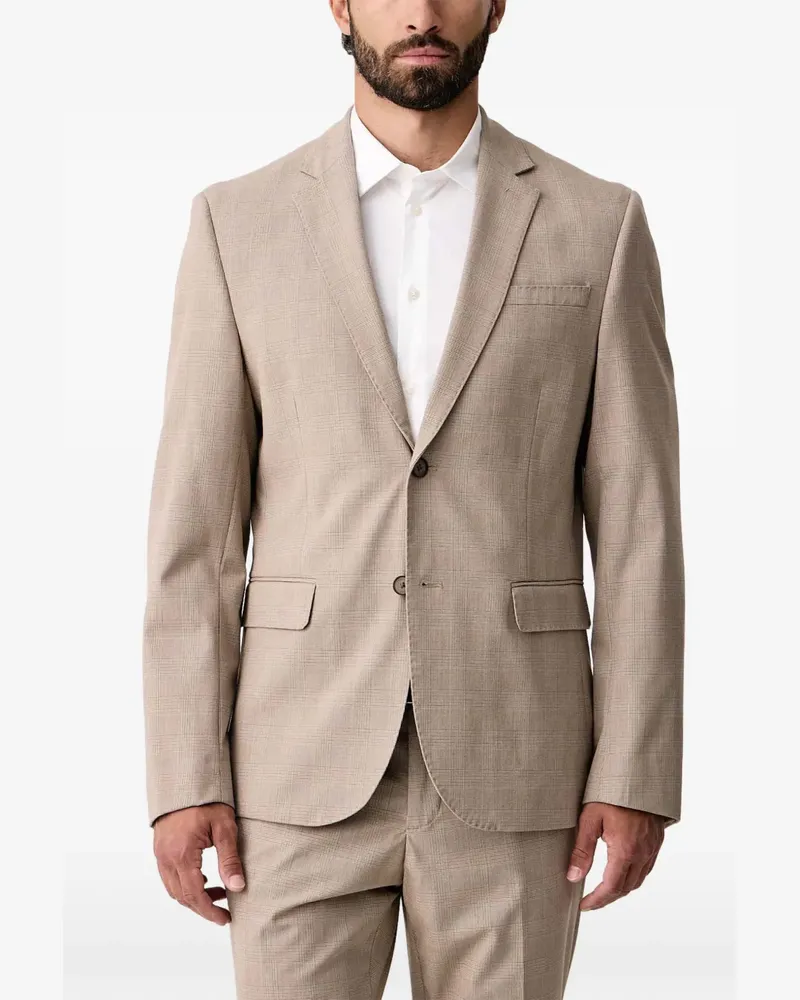 Guess checked-pattern blazer jacket - Nude Nude
