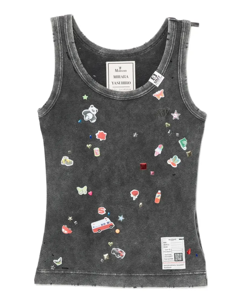 MIHARAYASUHIRO Tanktop mit grafischem Print - Grau Grau
