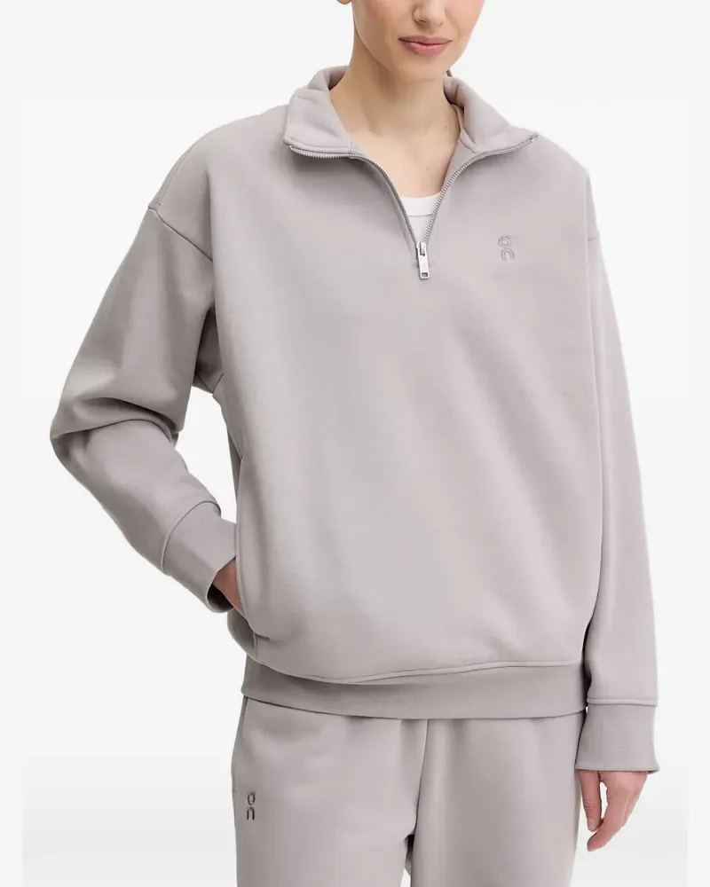 ON Stehkragen-Sweatshirt mit Viertelreißverschluss - Grau Grau