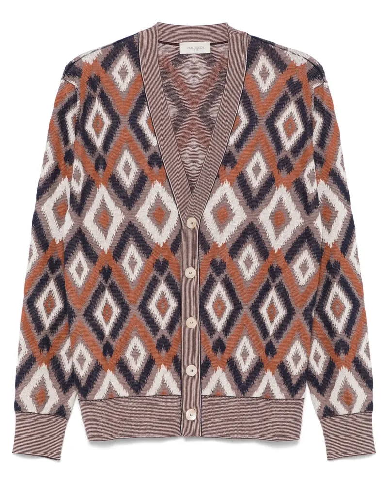 Piacenza Cashmere Cardigan mit Jacquardmuster - Braun Braun