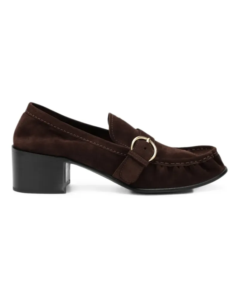 Miu Miu Loafer aus Wildleder mit Schnalle - Braun Braun