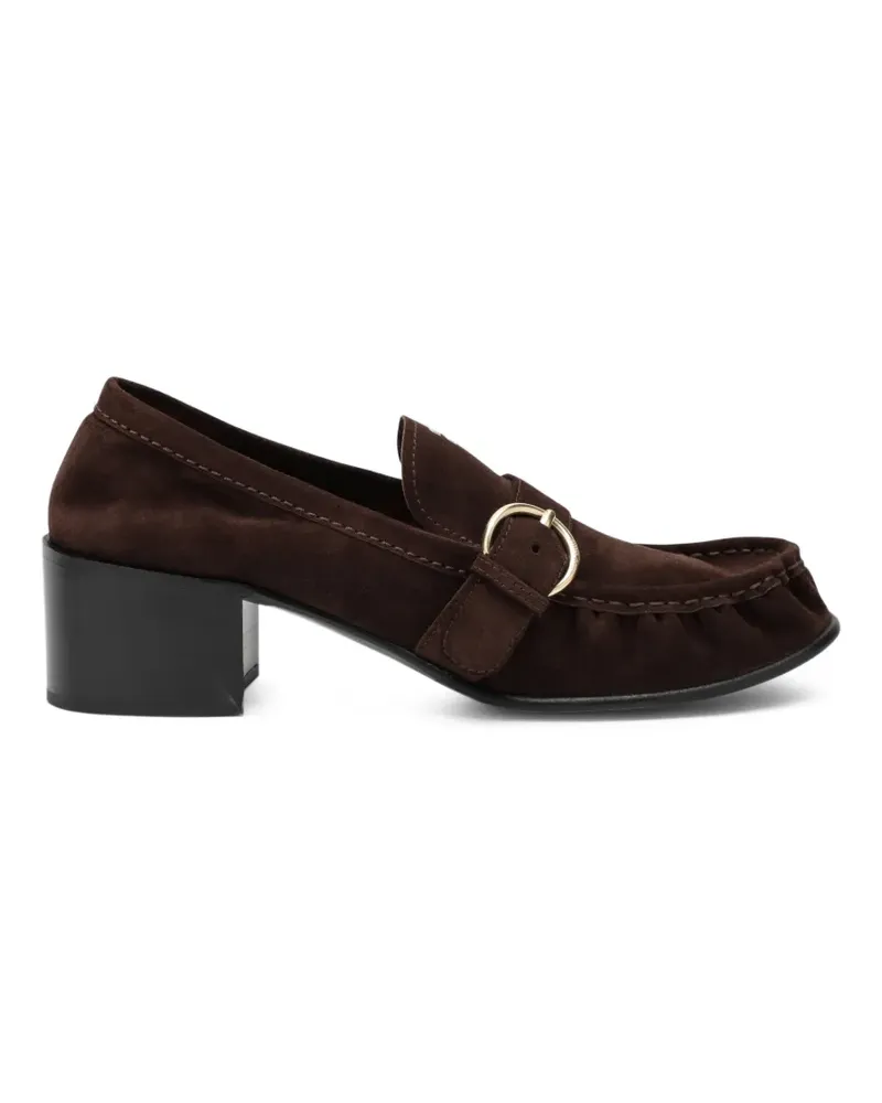 Miu Miu Loafer aus Wildleder mit Schnalle - Braun Braun
