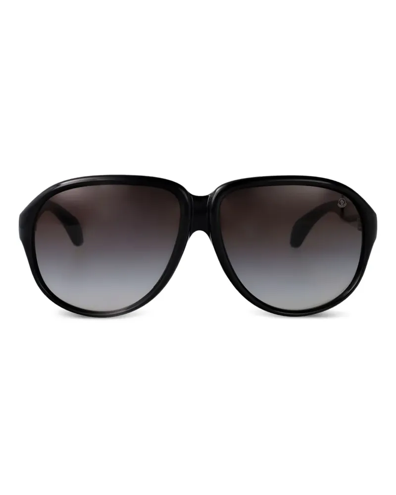 Moncler Halcyonne Sonnenbrille mit rundem Gestell - Schwarz Schwarz