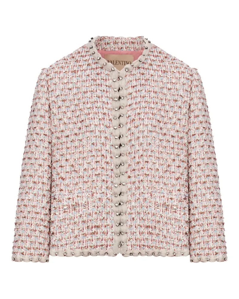 Valentino Garavani Bestickte Ribbon Tweed-Jacke - Rosa Rosa