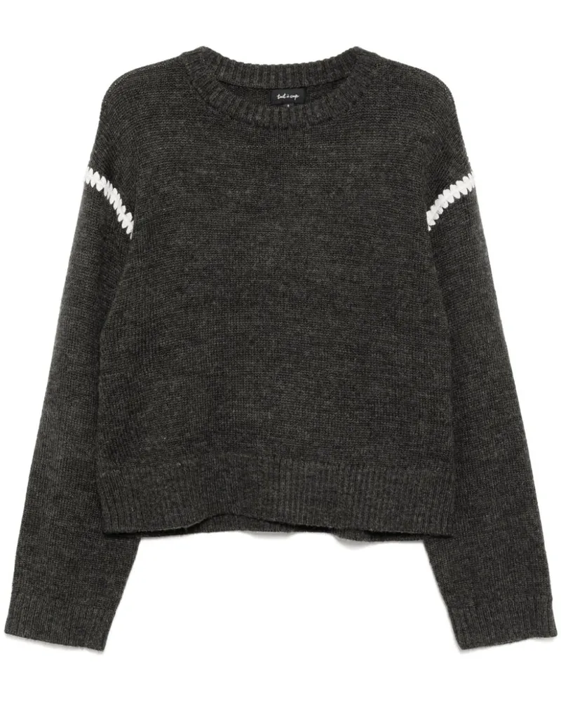 Tout a Coup Sweatshirt mit Kontrastdetails - Schwarz Schwarz