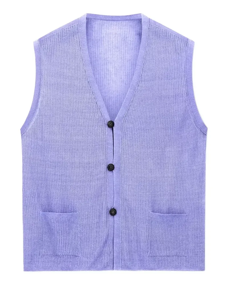 Giorgio Armani Gerippter Pullunder mit V-Ausschnitt - Violett Violett