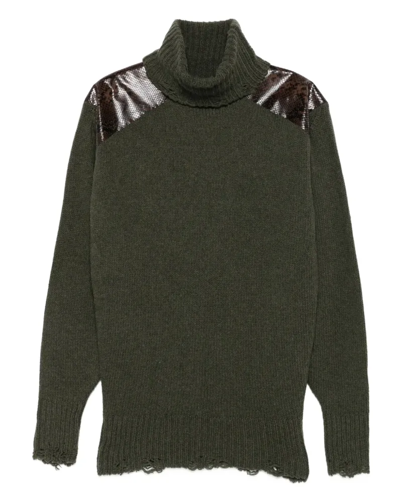 Stella McCartney Pullover mit ausgefranstem Saum - Grün Grün