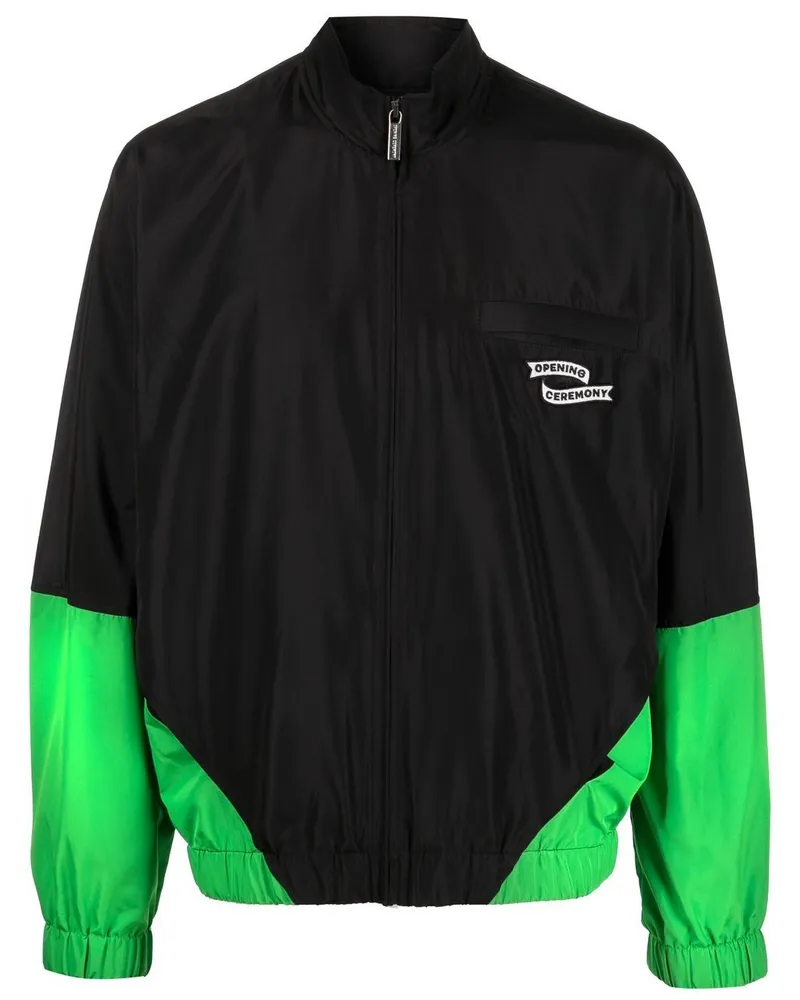 Opening Ceremony Windbreaker mit Logo-Patch - Schwarz Schwarz