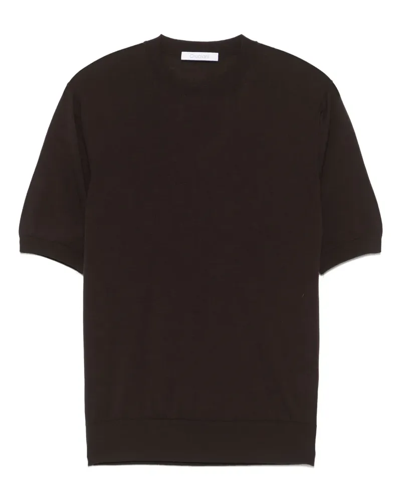 Cruciani Fein gestricktes T-Shirt - Braun Braun