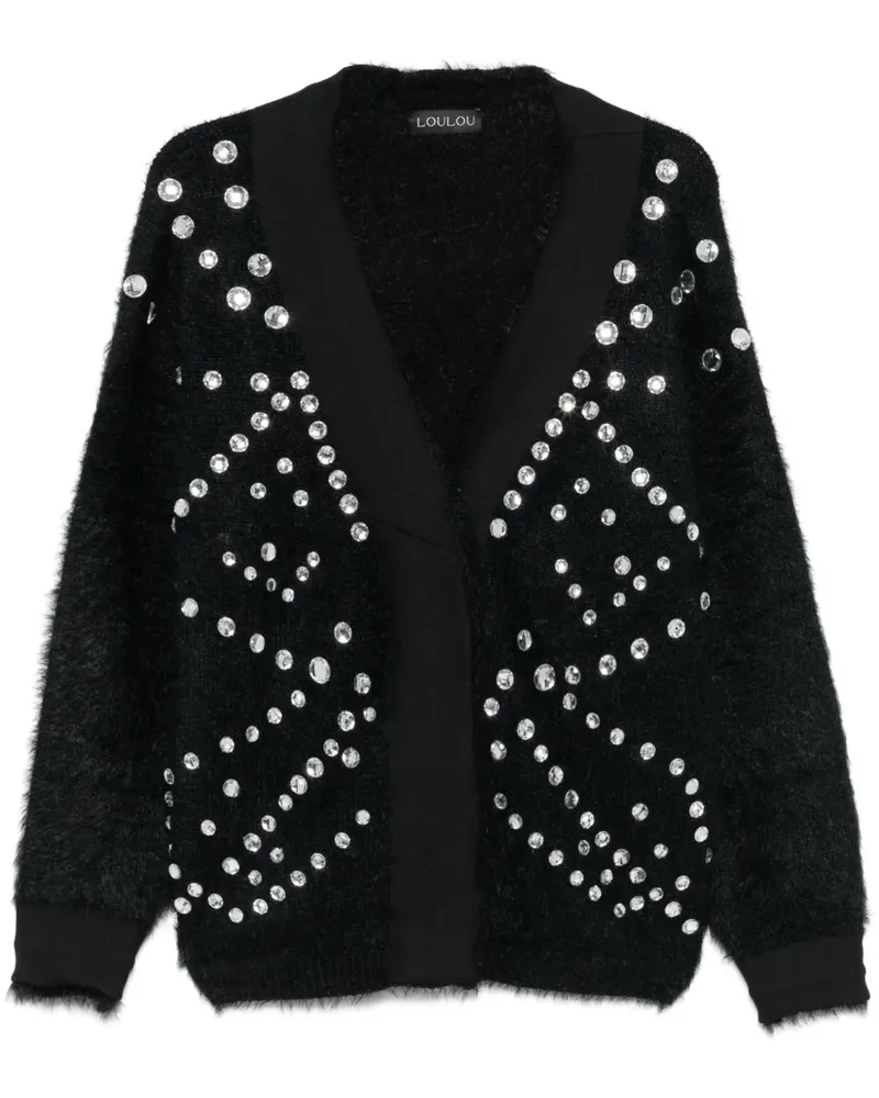 LOULOU Cardigan mit Kristallverzierung - Schwarz Schwarz