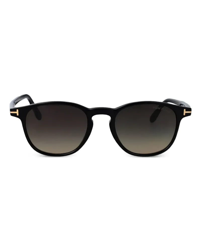 Tom Ford Holt Sonnenbrille mit rundem Gestell - Schwarz Schwarz