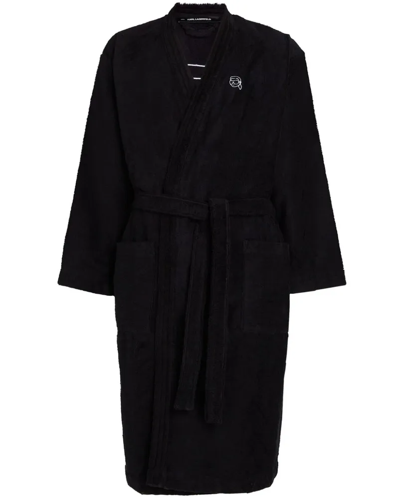 Karl Lagerfeld Ikon Bademantel - Schwarz Schwarz
