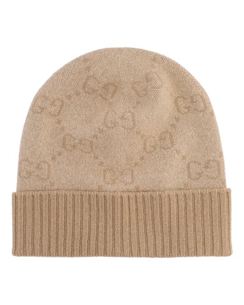 Gucci jacquard ribbed beanie - Nude Nude