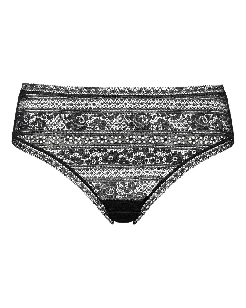 Eres Envolée Tanga mit Spitzenbesatz - Schwarz Schwarz