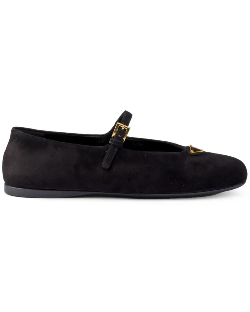 Prada Ballerinas aus Wildleder - Schwarz Schwarz