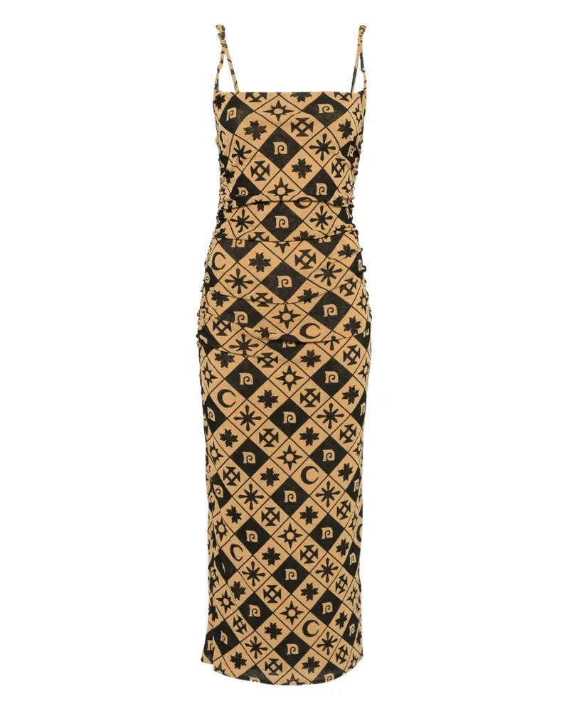 Nanushka Midikleid mit Raffungen - Schwarz Schwarz