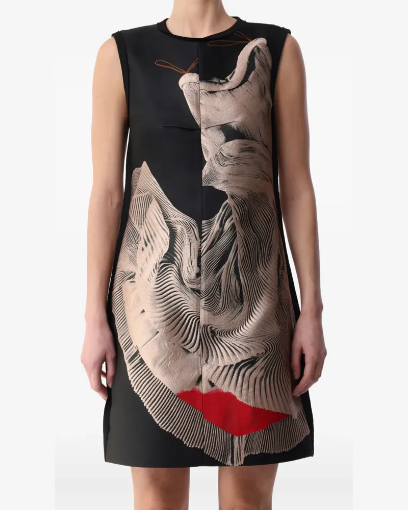 Jason Wu abstract-print sleeveless mini dress - Schwarz Schwarz