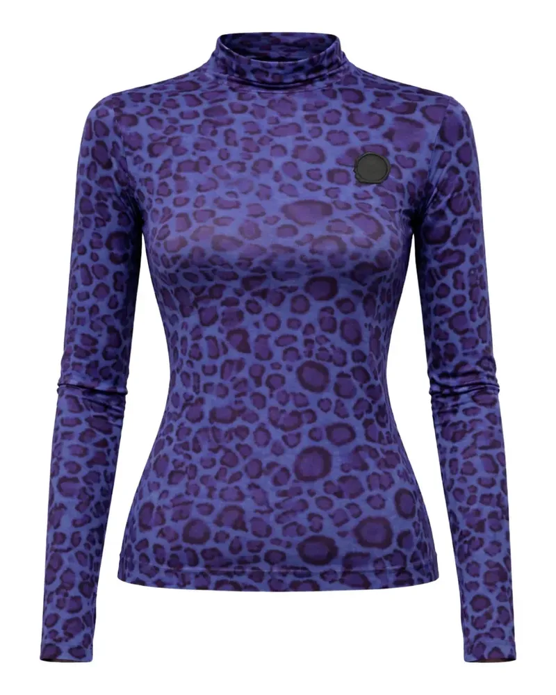 Viktor & Rolf animal-print high-neck top - Blau Blau