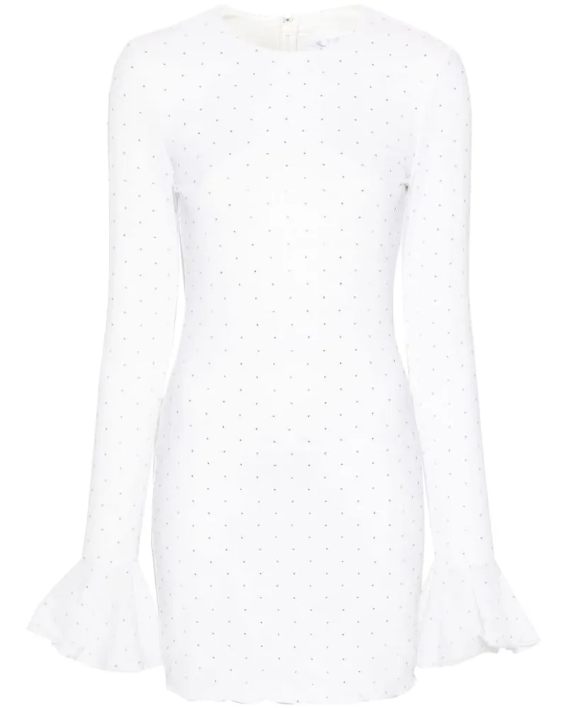 ROTATE Birger Christensen Minikleid mit Kristallen - Weiß Weiß