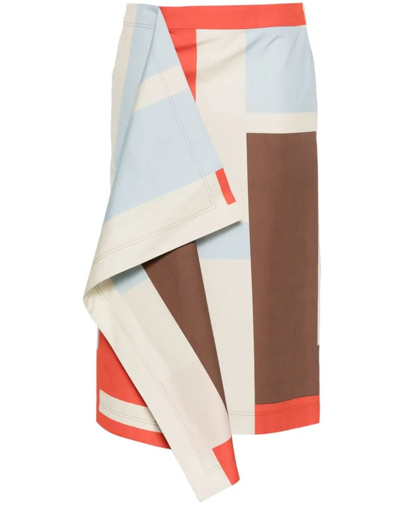 Fendi Midirock mit FF Puzzle-Print - Nude Nude