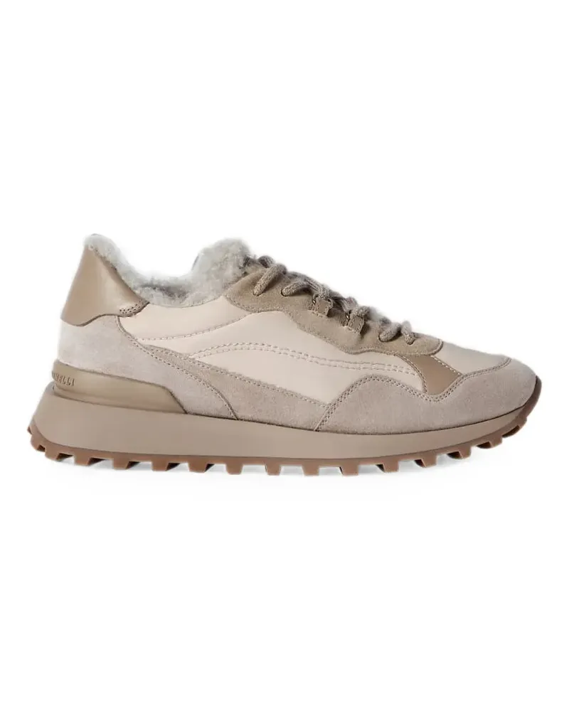 Brunello Cucinelli Monili Sneakers mit Shearling-Futter - Nude Nude