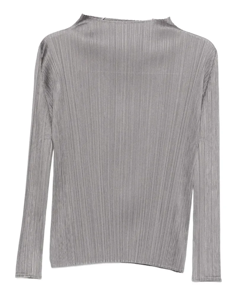 Issey Miyake pleated long-sleeve top - Grau Grau