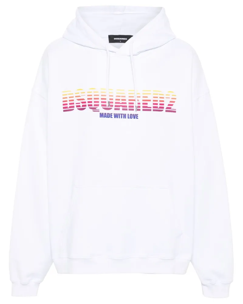 Dsquared2 Hoodie mit Logo-Print - Weiß Weiß
