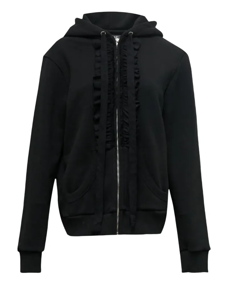 HACHE ruffled zip-up hoodie - Schwarz Schwarz