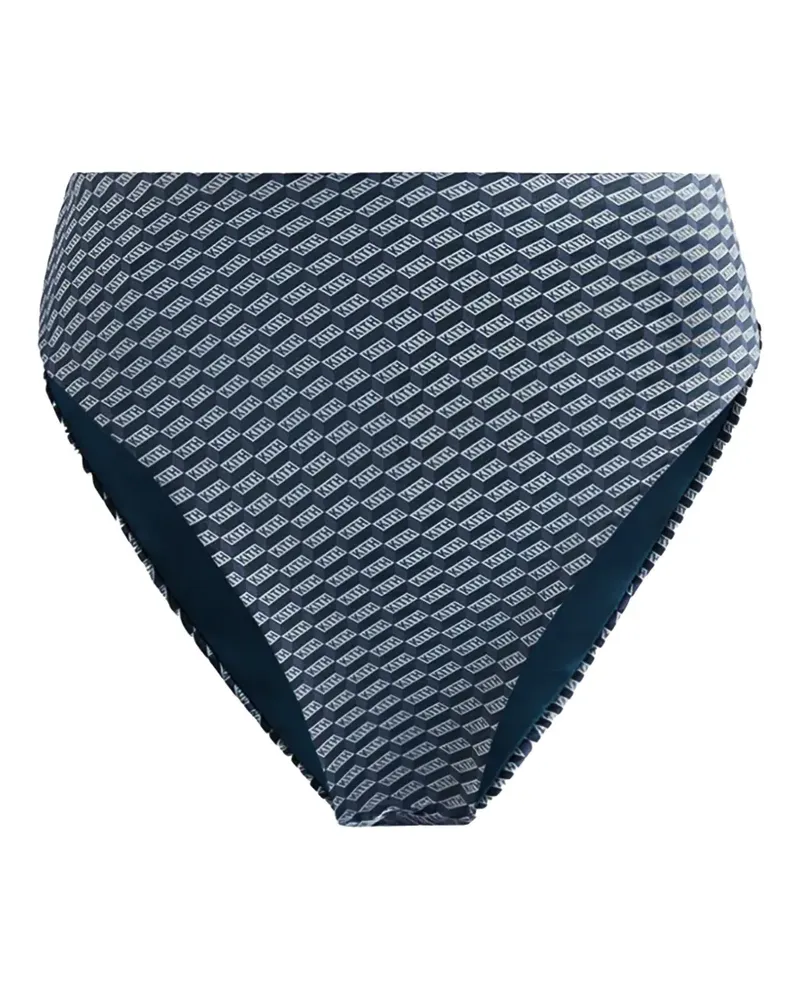 KITH Monogramm-Bikinihöschen mit hohem Bund - Blau Blau