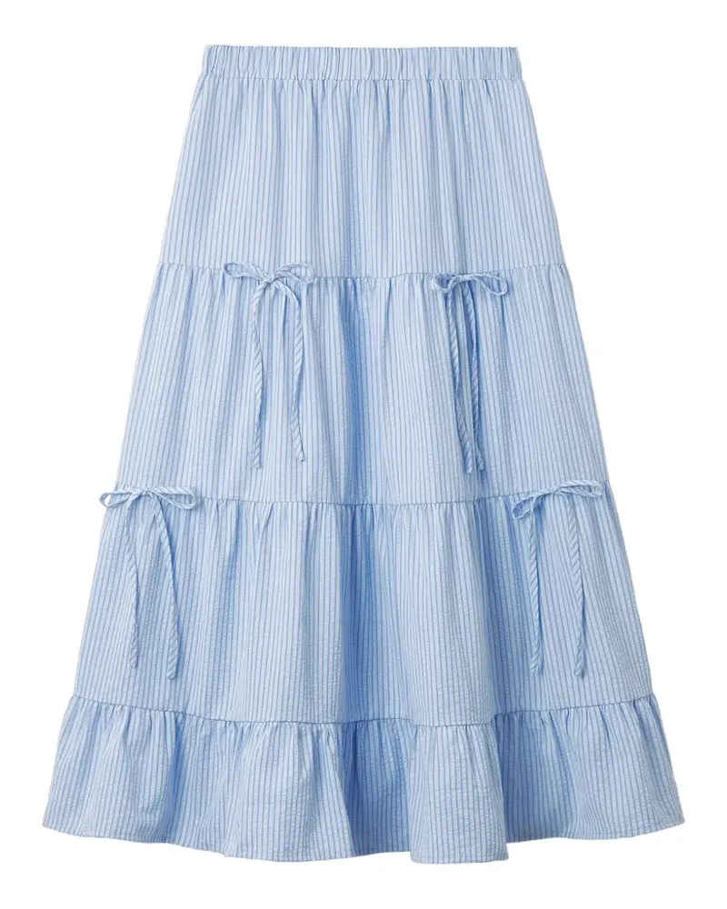 Tout a Coup striped-pattern midi skirt - Blau Blau