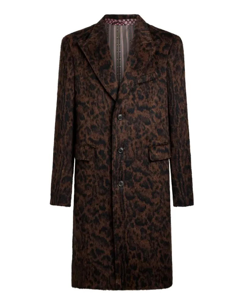 Etro jacquard coat with animal motif - Braun Braun