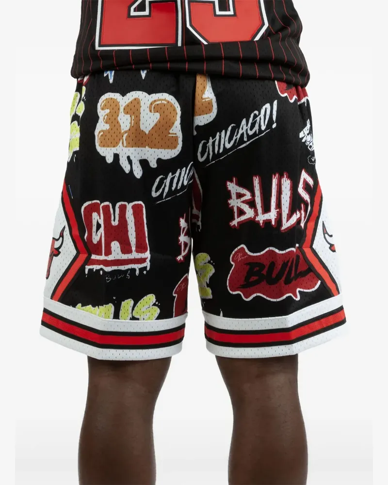 Mitchell & Ness x NBA Chicago Bulls 1997 Slap Sticker Swingman Shorts - Schwarz Schwarz