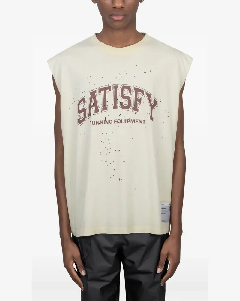 Satisfy graphic-print tank top - Nude Nude