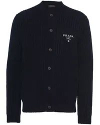 Prada Gerippter Kaschgora-Cardigan Blau