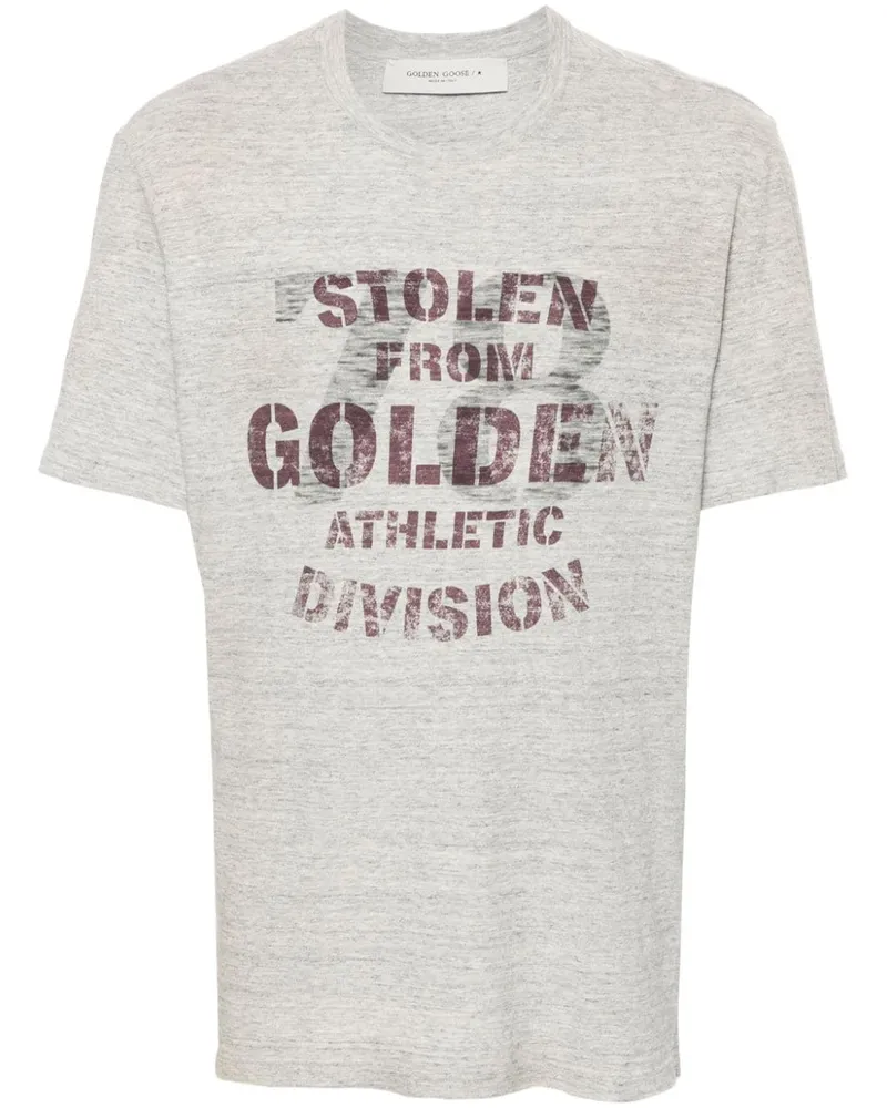 Golden Goose T-Shirt mit Logo-Print - Grau Grau