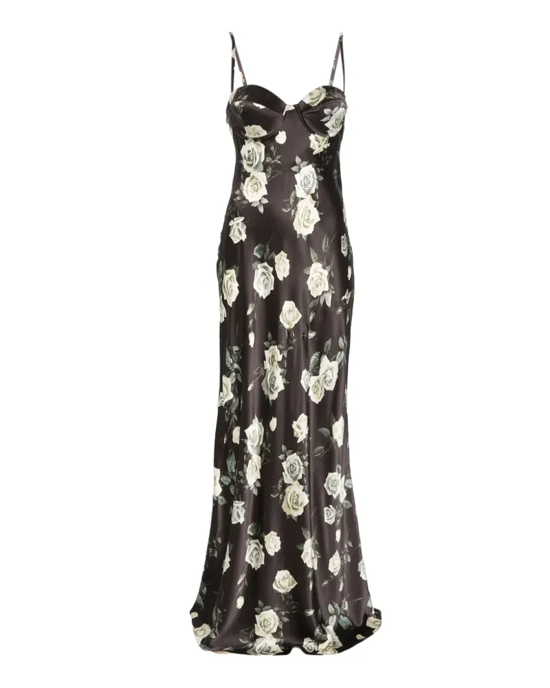 L'Agence Sayla floral-print gown - Schwarz Schwarz