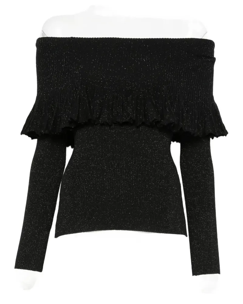 Twin-Set Schulterfreier Pullover - Schwarz Schwarz