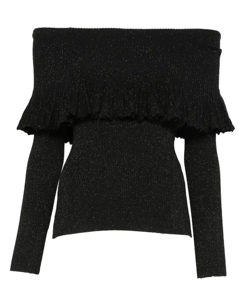 Twin-Set Schulterfreier Pullover - Schwarz Schwarz