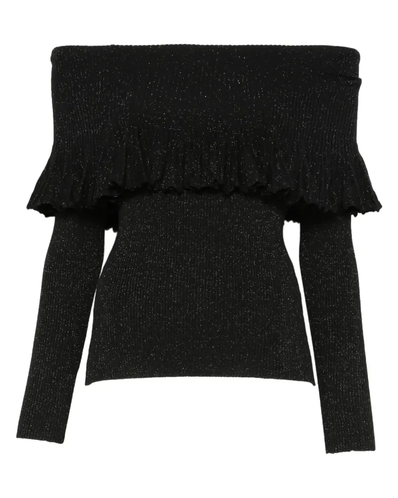 Twin-Set Schulterfreier Pullover - Schwarz Schwarz