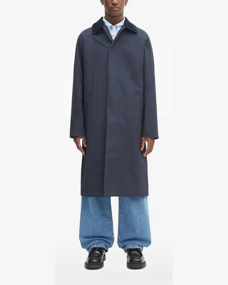 A.P.C. Langer Mantel mit Cordkragen - Blau Blau