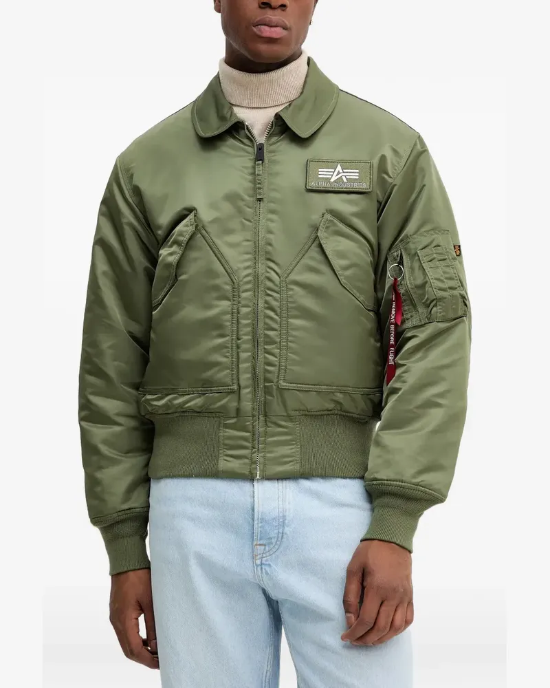Alpha Industries Jacke mit Logo-Patch - Grün Grün