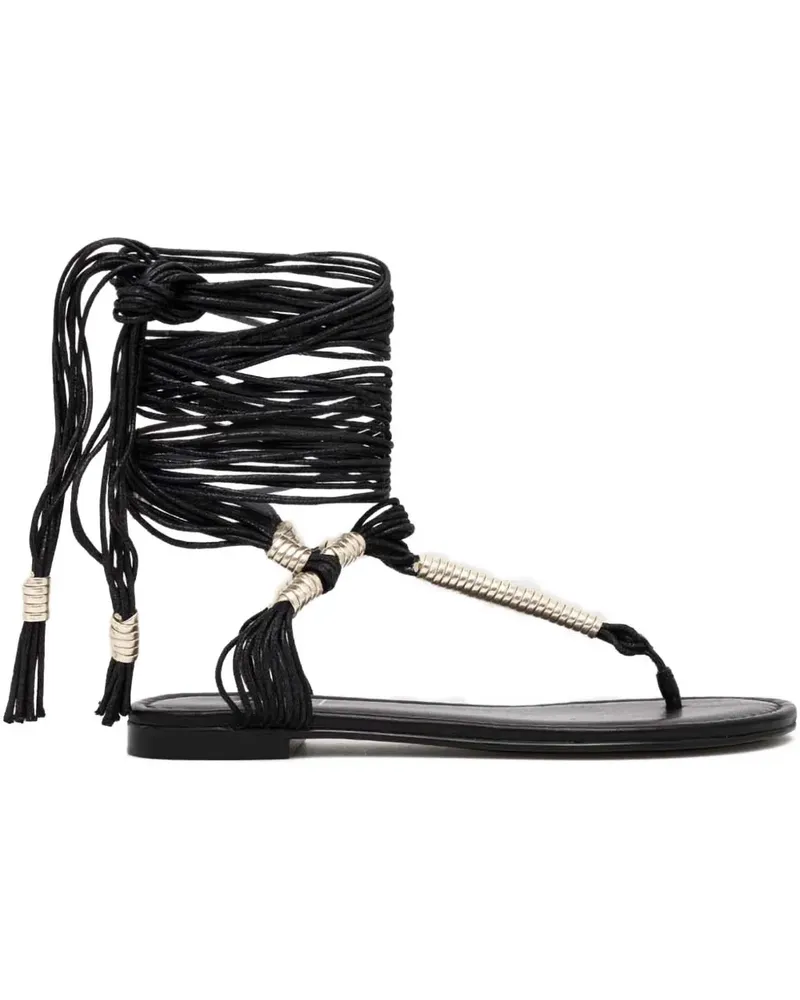 Attilio Giusti Leombruni leather lace-up sandals - Schwarz Schwarz